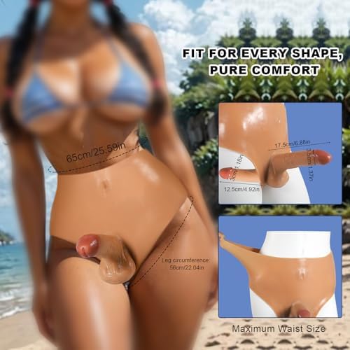 Double Silicone Dildo Strap-On Boxer Briefs for Lesbian Couples – Wearable Underwear with 6.2in Front Dildo & 5in Internal Shaft, Realistic Dual Shaft Sex Toy for Women, Hands-Free Vaginal & Anal Play
