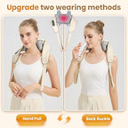 4D Wireless Deep Tissue Kneading Neck Massager with Heating Function, Shiatsu and Shoulder Massager Pillow,Back and Leg Pain Relief, Body Muscle Pain Relief,Mothers Day Gifts for Mom Wife.(Off White)