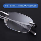 TERAISE Rimless Reading Glasses Spring Hinge Glasses for Reading with Cases Men and Women