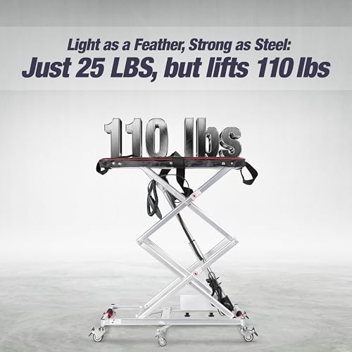 Culver Portable Lift for Electric Wheelchairs, Lightweight and Foldable Electric Chair Lift, Wheelchair Lift for Car, Motorized Wheelchair Scissor Lift, only 25Lbs, 4000N Motor Power, Lifts 110Lbs