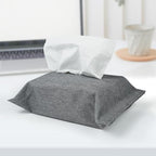 kakaforsa Toilet Paper Holder Reusable Tissue Holder Travel Tissue Holder Wall Hanging Tissue Box Cover Toilet Paper Storage Rectangle Napkin Holder Cloth Tissue Box for Car Office Desk, Gray