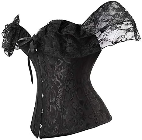 SHYMMUO Corset Top for Women Renaissance Steampunk Bustier Top Sexy Lace Up Corset Top Festival Pirate Halloween Costume