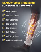 CAMBIVO 3-Pair Calf Compression Sleeves for Men & Women – Footless Socks for Shin Splints & Leg Pain Relief, 1 Pair Available