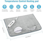 Electric Heated Foot Warmer Soft Flannel Foot Heater with 2h Auto Off & 3 Heat Levels Full Body Use Heating Pad for Feet, Abdomen, Cramps, Pain Relief Pocket Design 16" x 22" Grey