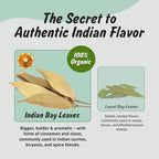 USDA Organic Bay Leaves, Lab Tested for Heavy Metals, Resealable 1oz Pouch, Tej Patta, Hojas de Laurel