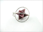 Jet Lepidolite Spinning Star Merkaba Pendant 1 inch Crystal Therapy Chakra Balancing Treatment Healing Stress Relief Enhances; Awareness visualization.