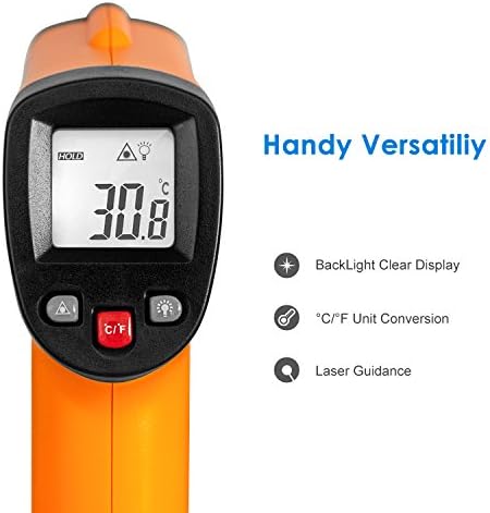 Helect (NOT for Human) Infrared Thermometer, Non-Contact Digital Laser Temperature Gun -58°F to 1022°F (-50°C to 550°C) with LCD Display