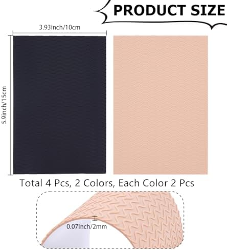 CRASPIRE 4Pcs Shoe Sole Protector 2 Colors Anti Slip Bottom Shoes Grips Guard Self Adhesive Rubber Heel Pads Black Brown Replacement Repair Sheet Cushions for Men Women Boot High Heels 6 X 3.9In