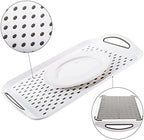 TOPZEA 2 Pack Non-Slip Food Serving Tray with Handle, Plastic Rectangular Restaurant Serving Tray Cafeteria Fast Food Breakfast Tray Coffee Table Tray for Eating on Bed, Couch, Car