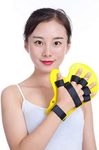 Finger Training Device，Finger splint hand Stroke Rehab Equipment Finger Orthotics Fingerboard Stroke Hemiplegia Finger Orthotics Points for Stroke/Hemiplegia/Traumatic Brain Injury Suitable for Left and Right Han … (Yellow)