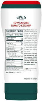 VIVID KITCHEN Low-Calorie Ketchup Sauce - 2 Pack - Zero Sugar, 10 Cal/Serving - Allulose Sweetened, No Preservatives or MSG - Easy Squeeze Bottle - Healthy, Guilt-Free Ketchup Alternative for Fries, Burgers, Sandwiches & More