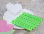 50Pcs Candy Paper Sticks Candy Making Treat Stick for Christmas Birthday Party Cake Pop Cupcake Topper Rainbow Candy Cookie Dessert Chocolate Sucker (Light Green, 3.5x100mm)
