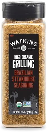 Watkins 1868 Organic Grilling Brazilian Steakhouse Seasoning, 8.5 oz