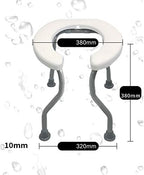 Portable Toilet Folding Bedside Commode Seat Shower Bench Lightweight Potty Chair Safety Steel Frame Non-Slip Leg Pad for Easy Transfer