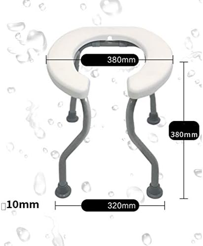 Portable Toilet Folding Bedside Commode Seat Shower Bench Lightweight Potty Chair Safety Steel Frame Non-Slip Leg Pad for Easy Transfer