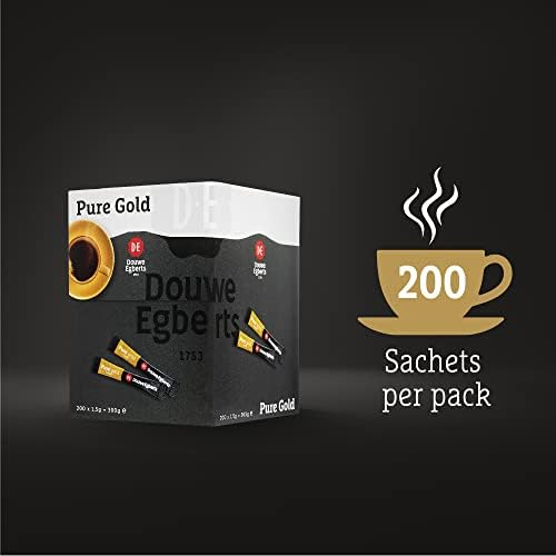 Douwe Egberts Pure Gold Instant Coffee Sticks, 200x1.5g, 200 portions