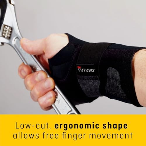 FUTURO Compression Stabilizing Wrist Brace, Right Hand, Small/Medium Size, Provides Support to Injured Wrists, Easy-to-Use Design, Three Straps Provide a Customizable Fit (48400ENR)