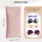 Marvolia Sunglass Case, Portable Squeeze Top Glasses Cases Soft Eyeglass Cases for Women Men Pu Leather Glasses Pouch