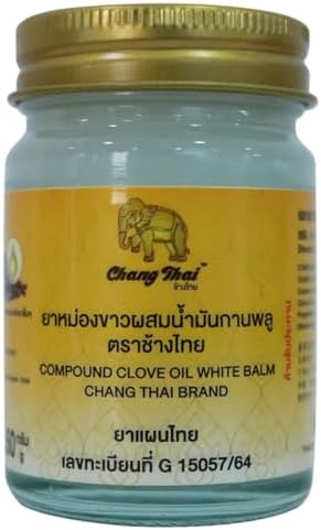 Chang Thai White Ointment Herbal Balm Massage Muscle Temporary Relief 50g