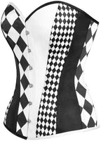 Daisy corsets Women's Daisy Corsets Top Drawer Black/White Print Steel Boned Corset
