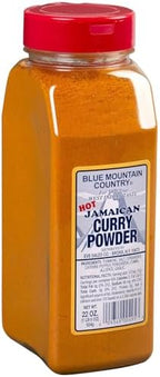 Blue Mountain Country Jamaican Curry Powder Hot - 22 oz Shaker Bottle | Authentic Spicy West Indian Curry Blend for Meat, Seafood, Vegetables & More