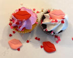 Oasis Supply, Edible Candy Lips for Baking, Valentine and Mother's Day Designs - Gluten Free Toppings - Valentines Cake Decorations 8 Pack