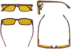 Eyekepper Classical Rectangular Frame Spring-Hinges Computer Reading Glasses Readers Orange Tinted Lenses Eyeglasses