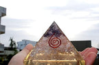 Jet International Rose Quartz Crystal Amethyst Unique Chakra Orgone Pyramid Crystal Gemstones Copper Metal Mix Rare Healing Positive Energy Tetrahedron Sacred Geometry Memory Concentration