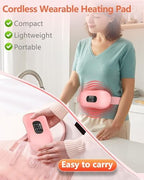 Heating Pad for Period Cramps,Upgrade Portable Heating Pads with Display&4 Timer Auto Off,Cordless Menstrual Heating Pad Back Pain Relief Belt with Massager Her Women Girls Stocking Stuffers