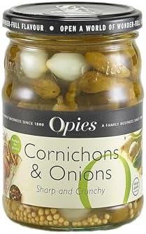 Opies Cornichons & Onions with Mustard Seeds (400g)