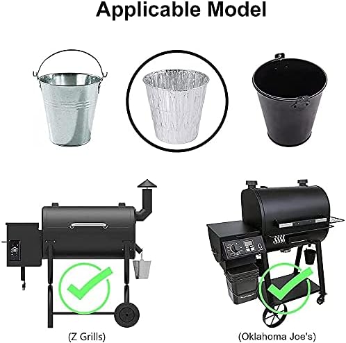 10 Pack Grease Bucket Liner Compatible with Traeger, Pit Boss, Camp Chef, Pellet Grill & Smoker, 6 Inch High Disposable Foil Drip Pan Liners