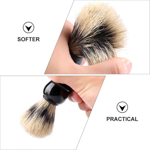 4pcs Men’s Mustache and Beard Brush Set with Plastic Handle, Natural Bristle Shaving Brush for Beard Cleaning and Grooming, Portable Personal Care Accessory for Wet Shaving at Home