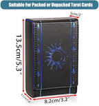 JUXYES PU Leather Tarot Card Protective Case, Sun Moon Pattern Design Tarot Deck Storage Pouch, Tarot Card Holder Tarot Pouch Bag for Playing Cards and Standard Size Tarot Cards Tarot Deck