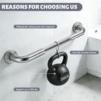 12 Inch Shower Grab Bar 1.25" Dia,Brushed Nickel Anti Slip Bathroom Grab Bar, 304 Stainless Steel Knurled Handicap Grab Bars, Safety Support Handrail,Bath Shower Handle for Elderly Injury Senior