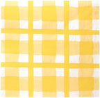 Talking Tables 20 x Yellow Gingham Disposable Napkins, Recycled Checkered Paper Serviettes for Picnics & Al Fresco Summer Dining Eco-Friendly for Birthday Easter, Weddings, BBQ, Decoupage 3ply 33cm