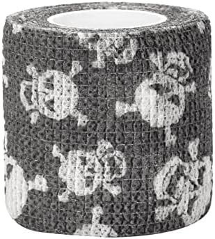 ATOMUS 5pcs 5cm * 1.8m Disposable Cohesive Self-adhesive Tattoo Grip Bandage Roll Mini Elastic Handle Grip Tube Cover Wrap (#01)