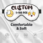 Custom Sleep Mask Add Your Design for Men & Women Personalized Eye Mask with Your Text Logo Image Customized Masks for Gifts White