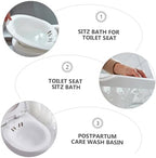 Plastic Sitz Bath Toilet Seat Postpartum Care Wash Basin for Moms Comfortable Design for Soothing Relief Ideal for Hemorrhoids Easy to Clean with Drain Holes Fits Toilet Seats