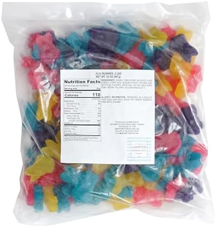 Juju Gummy Easter Bunnies Candy, 2 Pound Bulk Bag, Easter Candy, Firm & Chewy Candies, The Hampton Candy Company