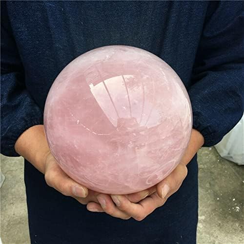 XUQULI Natural Crystals and Stones Natural Pink Rose Quartz Sphere Crystal Ball Healing for Decoration (Size : 95-100mm)