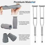 Crutch Pads and Caps Set (6 Pcs) - Comfort Padding for Armpits and Hand Grips with Replacement Feet Caps, Universal Fit for Standard Crutches - Relief Accessories for Adults and Kids