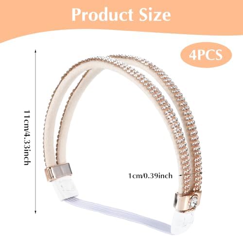 4 Pairs High Heels Shoe Straps Elastic Holding Heels Ankle Belt Band Detachable Rhinestone Straps Adjustable Shoelace