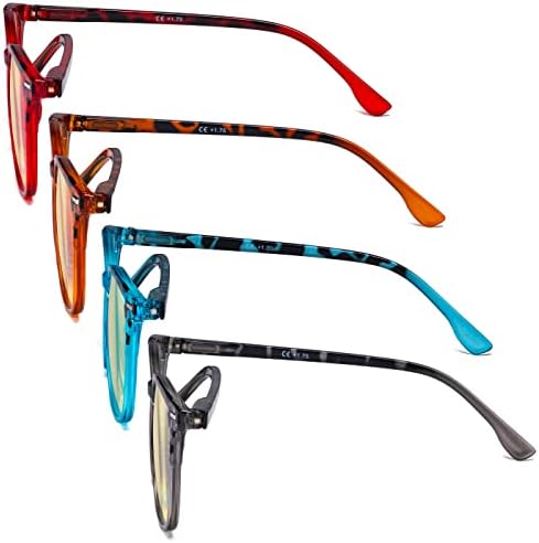 Eyekepper Ladies Reading Glasses - 4 Pack Large Square Readers for Women