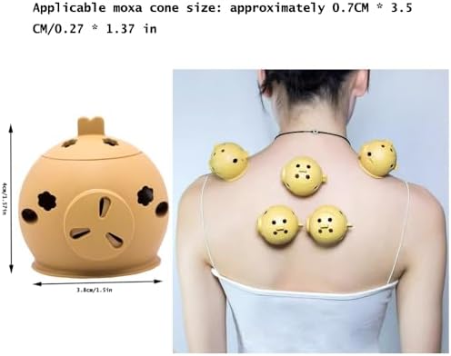 2 Pack Moxa Box Portable Moxibustion Burner Holder with 50 Rolls Mini Mugwort Stick and Adhesive Sticker for Accupoint Moxa Heating Treatment Acupuncture Point Massage Pain Relief Acupuncturist