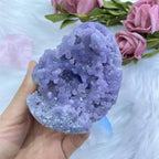 Grape Agate Egg Crystal Egg Room Decoration Home Decoration Aquarium Home Decor(Size:300-350g)