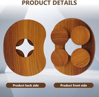 Wooden Sauna Headrest with Rotatable Disc, 4 Concave Surfaces Sauna Pillow, Wooden Headrest Pillow for Stiff Neck, Shoulder Head Health and Relaxation