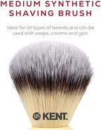 Kent BK4S Shaving Brush with Ultra-Soft Silvertext Synthetic Bristles and Faux Ivory Resin Handle to use with Shave Cream or Soap for a Perfect Lather. Luxury Shaving Since 1777, Made in England
