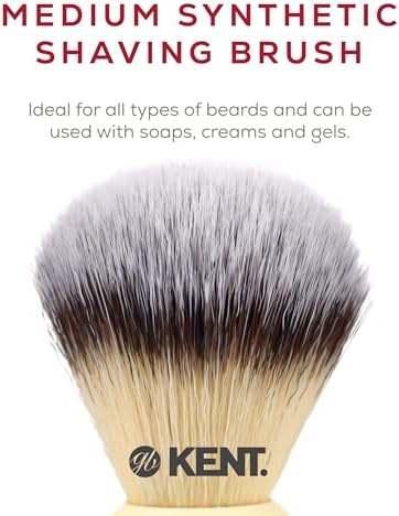 Kent BK4S Shaving Brush with Ultra-Soft Silvertext Synthetic Bristles and Faux Ivory Resin Handle to use with Shave Cream or Soap for a Perfect Lather. Luxury Shaving Since 1777, Made in England