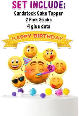 NEWMOJI ® Faces Party Cake Topper - Add Fun Expressions to Your Sweet Treats!