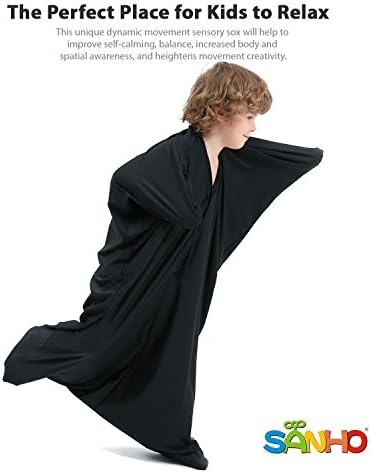 SANHO Sensory Sock Body Sock,Small,Perfect for Children with Sensory Processing Disorder,Updated Version,Black